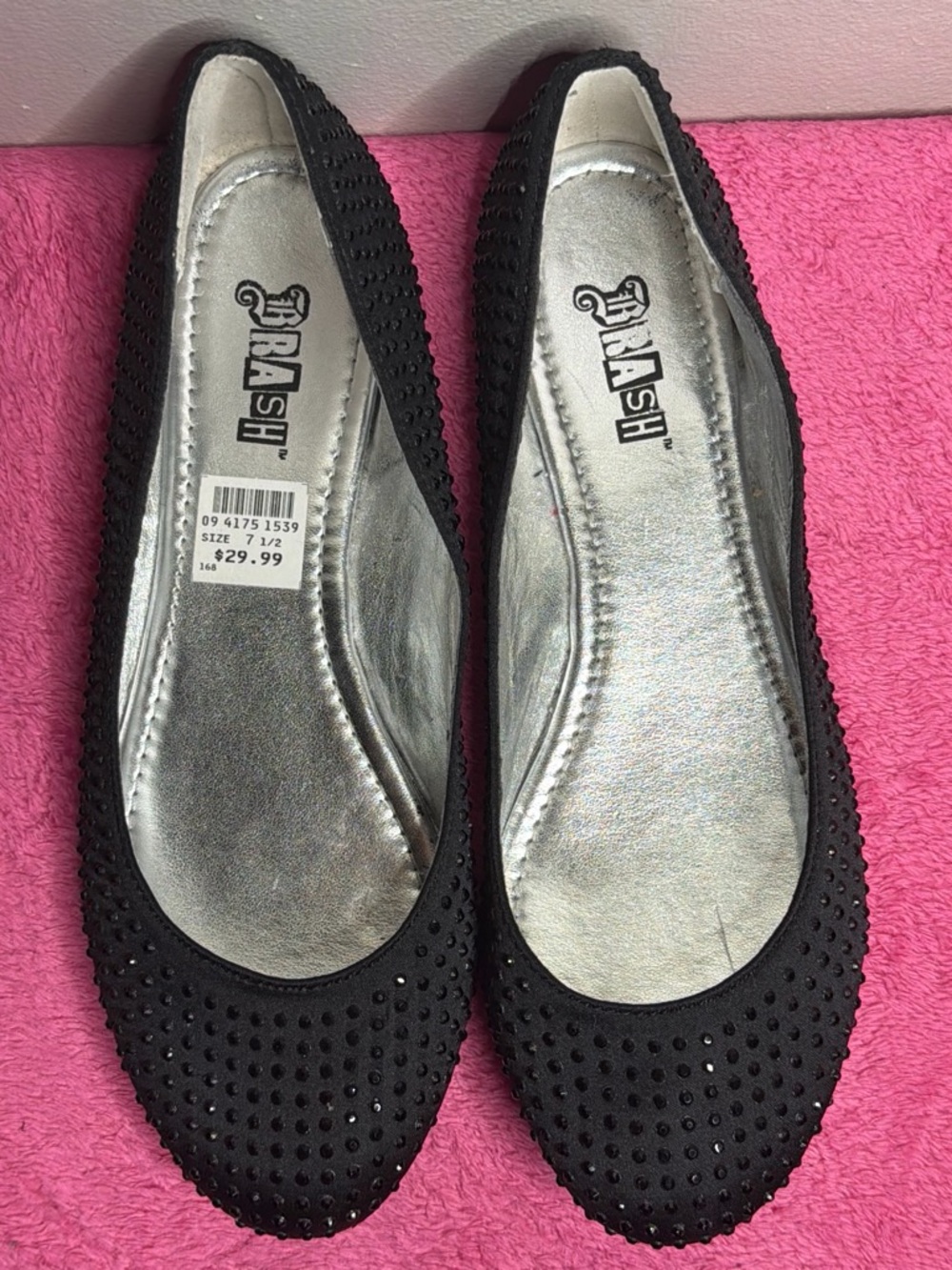 Brash Black Studded Ballet Flats